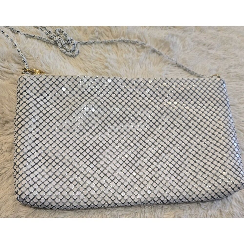 Vintage Bags By Marlo White Metal Mesh Bag Purse With Strap - Picture 3 of 9